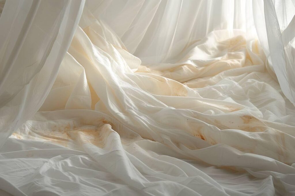 Comment enlever les taches d’un ciel de lit en tissu?